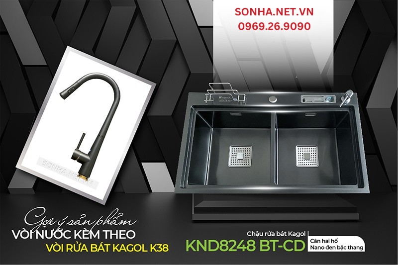 Bộ đôi Kagol KND8248 BT-CD và K38 lắp đặt nhiều trong căn bếp hiện đại