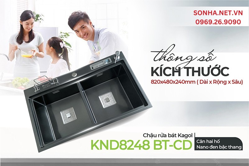 Kích thước Kagol KND8248 BT-CD rộng phù hợp với gia đình đông người
