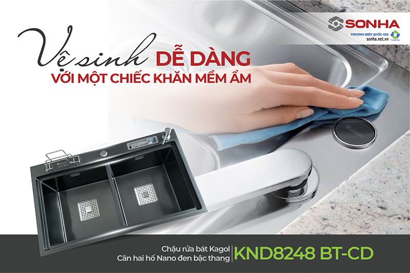 Chậu Kagol KND8248 BT-CD dễ dàng vệ sinh