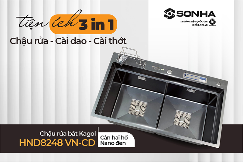 Chậu Kagol HND8248 VN-CD tiện ích 3 in 1