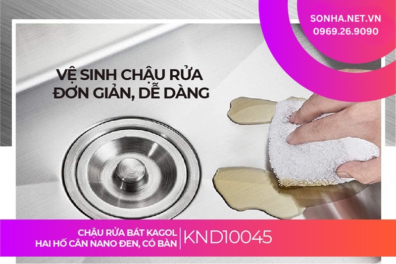 KND10045 được phủ nano đen nên vệ sinh dễ dàng, tiết kiệm thời gian