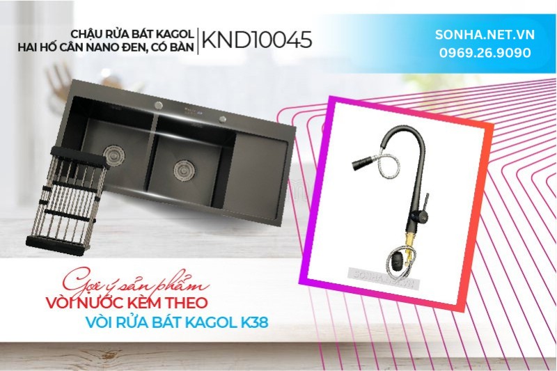 Vòi Kagol K38 đi kèm KND10045 tối ưu tiện ích công năng sử dụng tuyệt vời