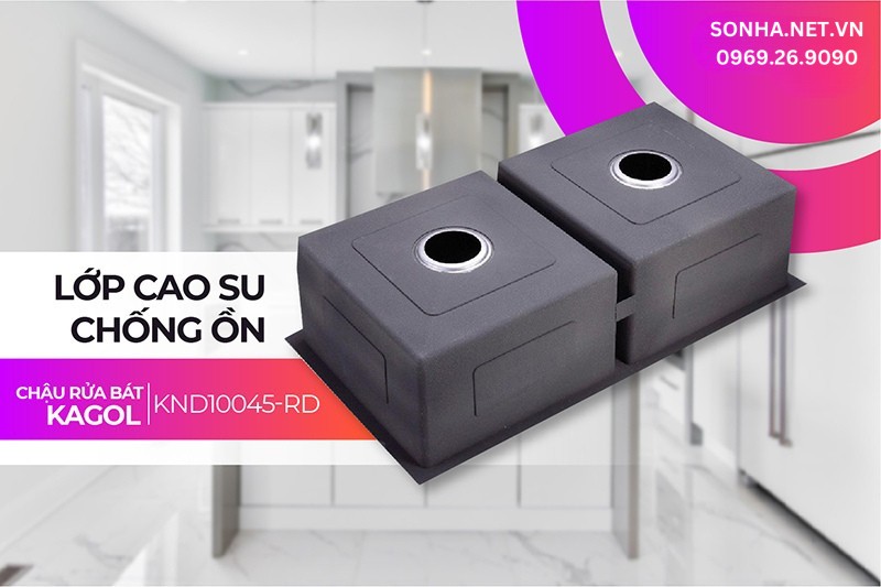 Kagol KND10045-RD thiết kế thêm lớp cách âm chống ồn giảm tiếng ồn hiệu quả