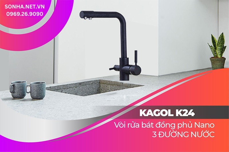 Vòi Kagol K24 gợi ý tuyệt vời đi cùng chậu Kagol KND10045-RD