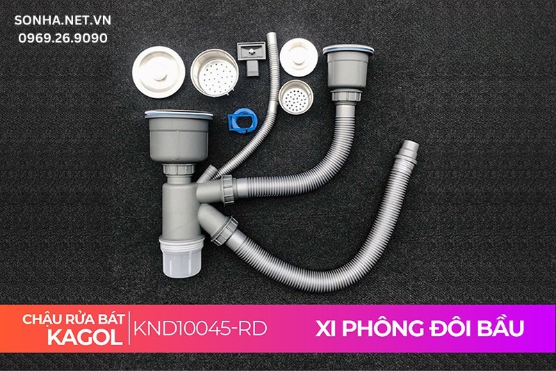 Xi phông KND10045-RD thoát nước nhanh, ngăn mùi, chịu lực cực tốt