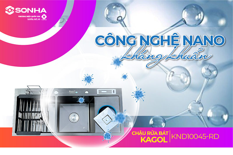 Chậu Kagol KND10045-RD sử dụng công nghệ nano