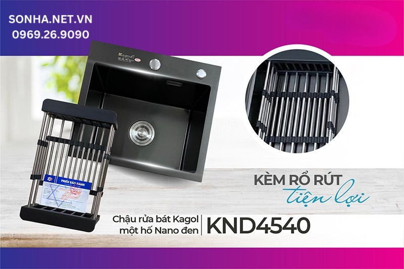 Mua chậu KND4540 được tặng kèm rổ rút tiện lợi