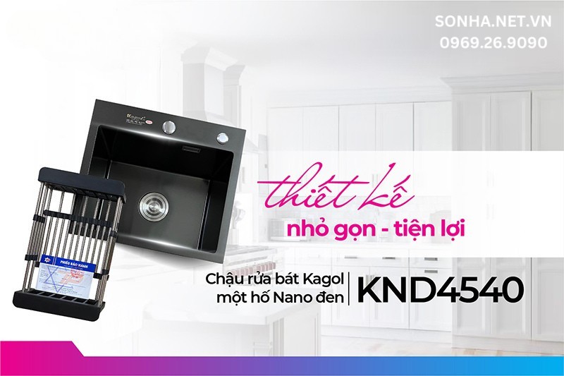 Chậu Kagol KND4540 thiết kế nhỏ gọn phù hợp căn bếp diện tích nhỏ