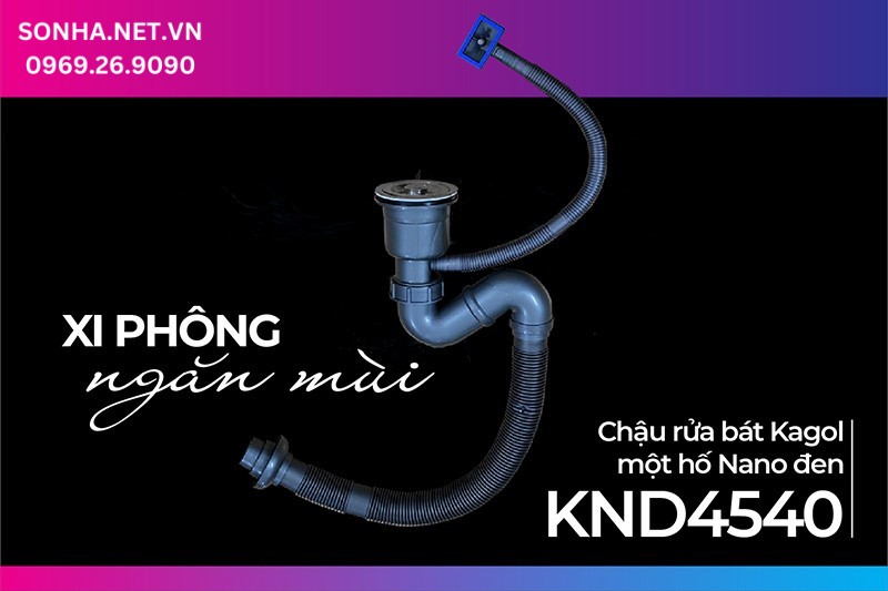 Xi phông chậu Kagol KND4540 thoát nước nhanh, ngăn mùi hiệu quả