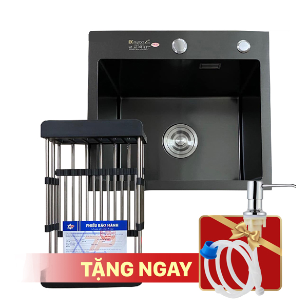 Chậu Rửa Bát Kagol KND4540 Một Hố Nano Đen (400 x 450 x 240 mm)