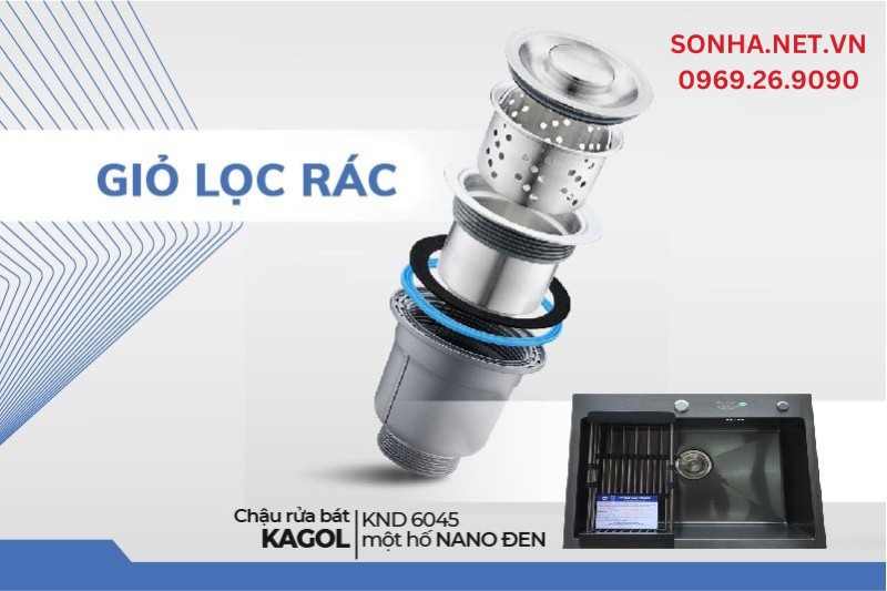Giỏ lọc rác Kagol KND6045 có khả năng chống hoen gỉ, oxy hoá cực tốt