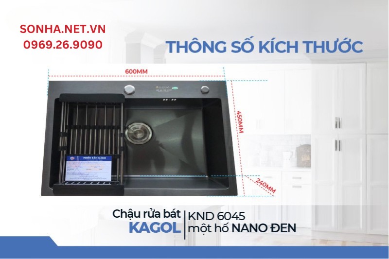 Kích thước Kagol KND6045 nhỏ phù hợp với các gia đình ít thành viên