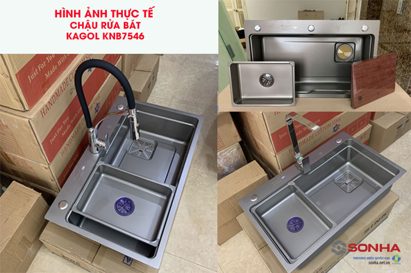 Ảnh thực tế chậu rửa bát Kagol KNB7546