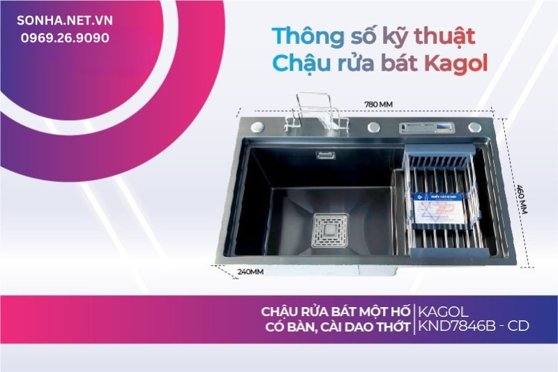 Kagol KND7846B - CD kích thước 1 hố rộng đáp ứng thoải mái nhu cầu nấu nướng