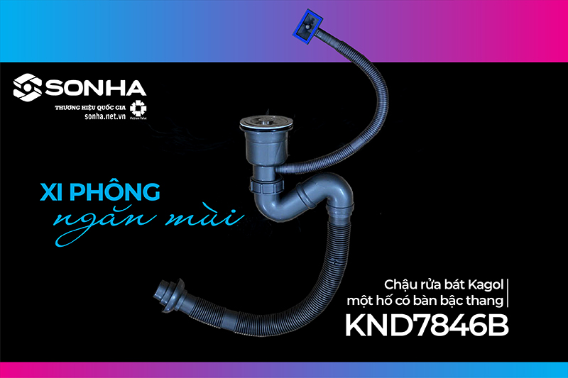 Xi phông chậu Kagol KND7846B một hố có bậc thang