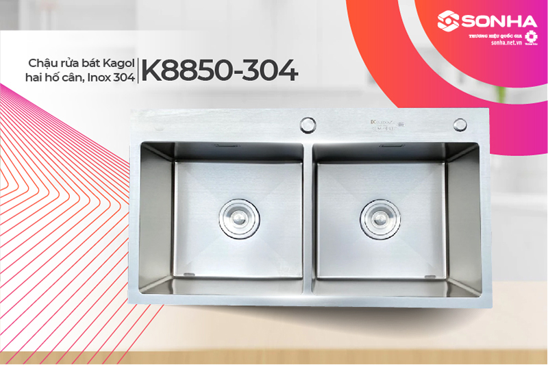 Chậu rửa bát Kagol K8850-304