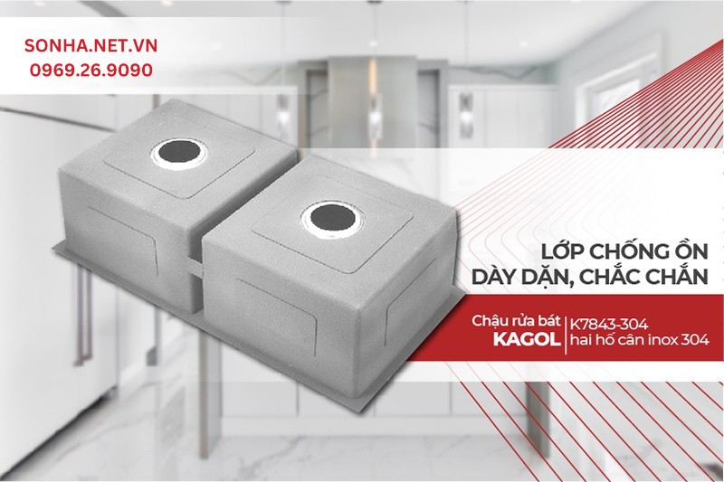 Lớp chống ồn gi&uacute;p chậu Kagol K7843-304 c&acirc;n k&eacute;o d&agrave;i tuổi thọ, hạn chế tiếng ồn