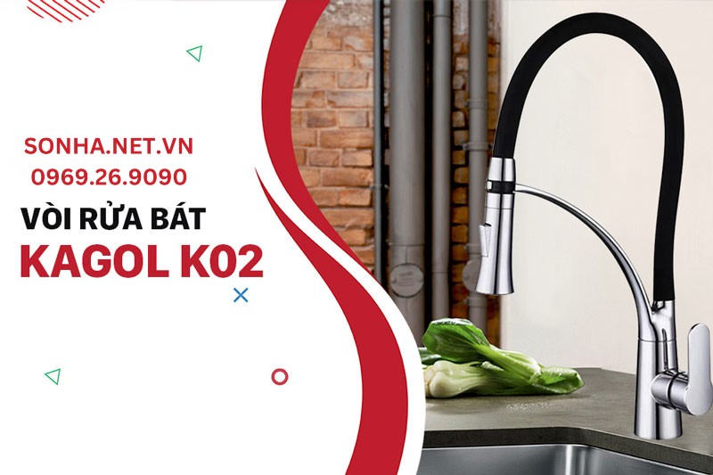 Vòi rửa bát nóng lạnh Kagol K02 thiết kế linh hoạt, tiện ích sử dụng