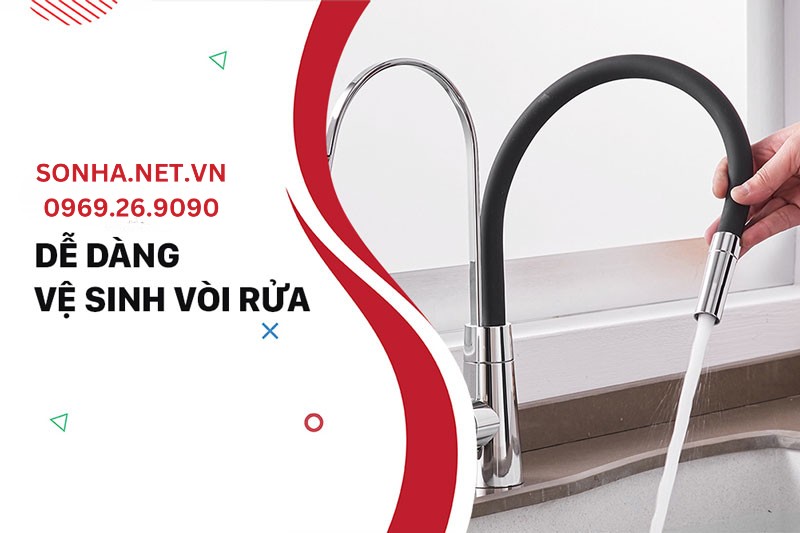 Vòi rửa chén nóng lạnh Kagol K02 dễ tháo lắp và vệ sinh