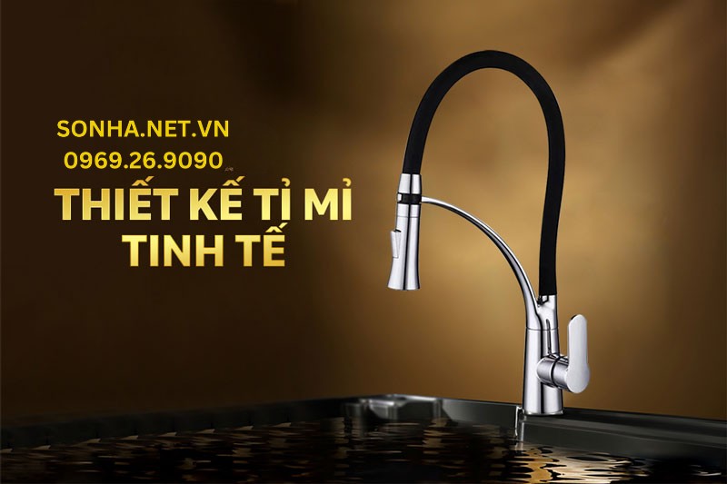 Vòi rửa chén Kagol K02 thiết kế xoay 360 độ linh hoạt sử dụng