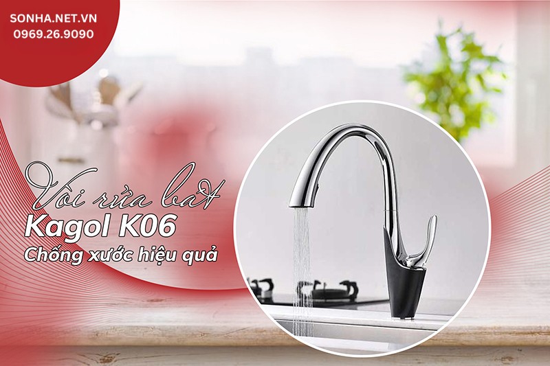 Vòi Kagol K06 chất liệu cao cấp, chống xước hiệu quả
