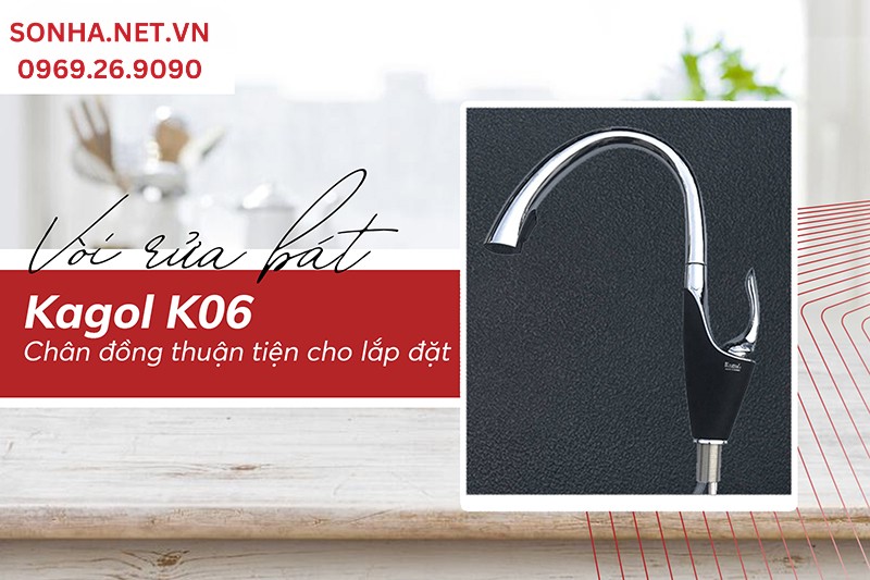 Chân vòi Kagol K06 bằng đồng thuận tiện lắp đặt, tháo dời
