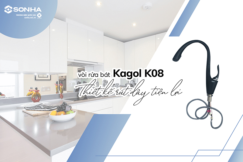 Vòi Kagol K08 thiết kế vòi dây rút tiện lợi