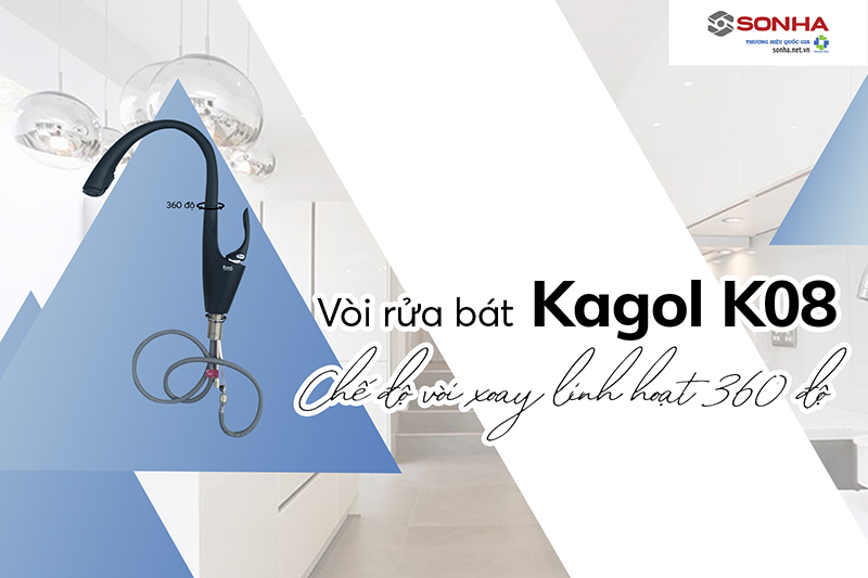 Chế độ vòi Kagol K08 xoay linh hoạt 360 độ