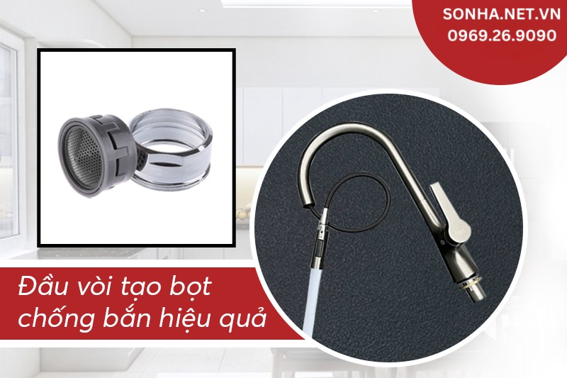 Đầu vòi Kagol K12 tạo bọt chống bắn, tiết kiệm nước hiệu quả