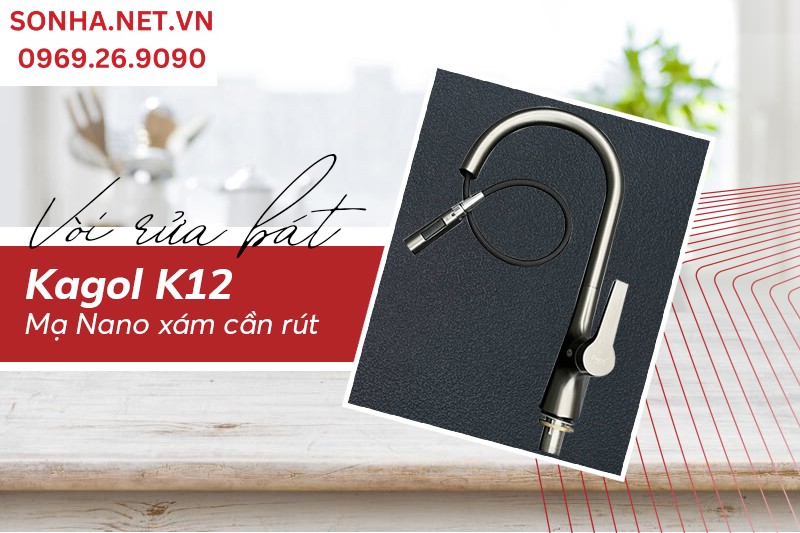 Vòi K12 phủ nano xám nên khả năng chống bám bẩn, hoen gỉ cực tốt