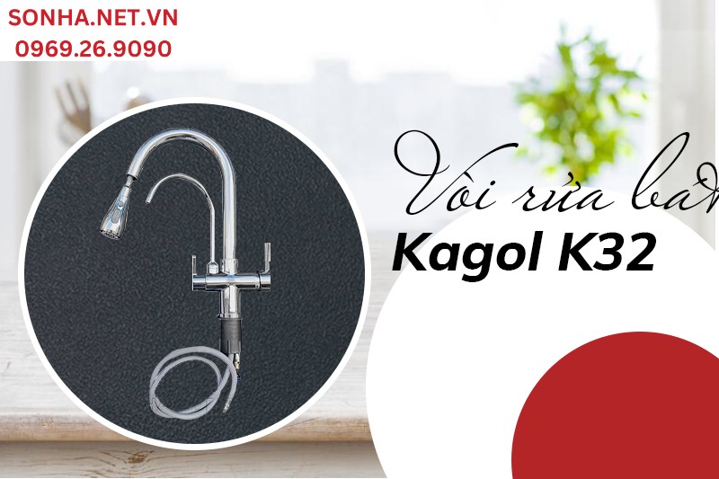Vòi rửa bát Kagol K32 tiện ích 3 in 1