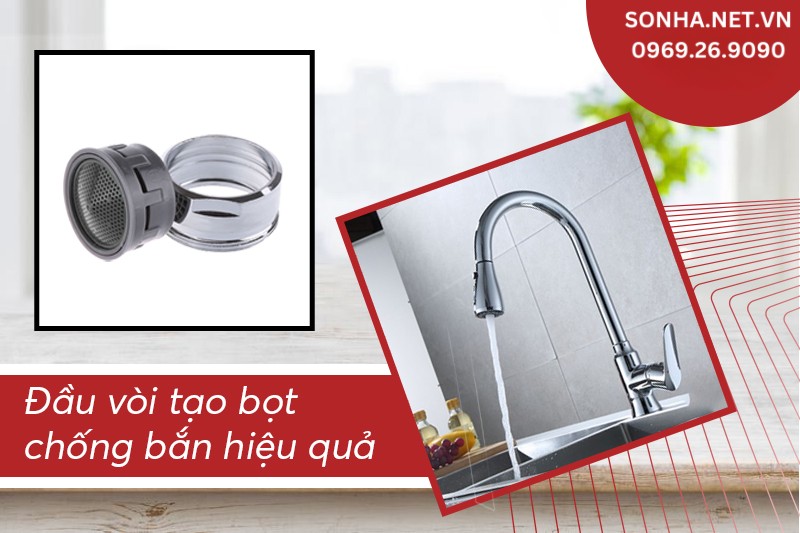 Đầu vòi Kagol K18 tạo bọt hạn chế bắn nước tung toé ra ngoài