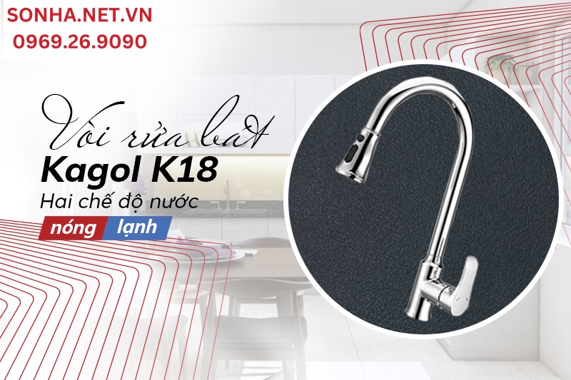 Vòi K18 tiện lợi sử dụng với 2 chế độ nước nóng, lạnh