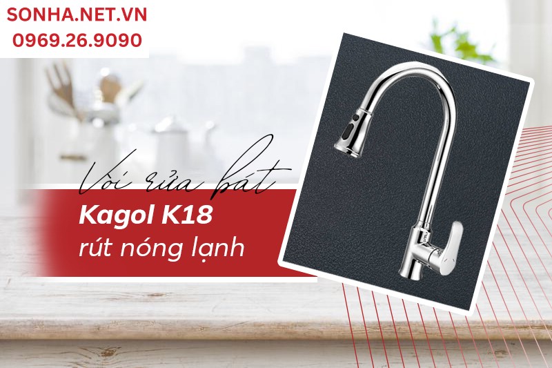 Vòi rửa bát Kagol K18 thiết kế hiện đại, tiện ích sử dụng
