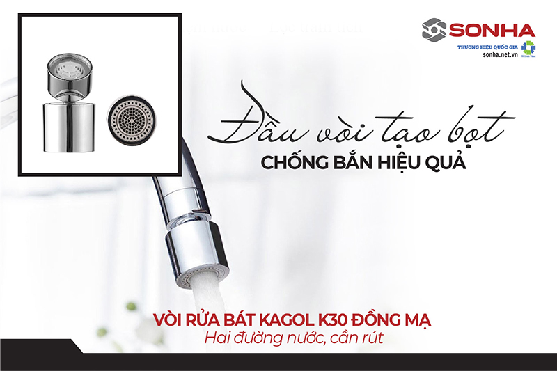 Đầu vòi nước rửa chén Kagol K30 tạo bọt