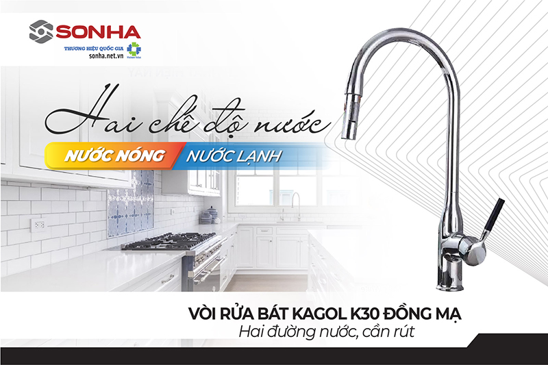 Vòi K30 2 chế độ nước nóng lạnh