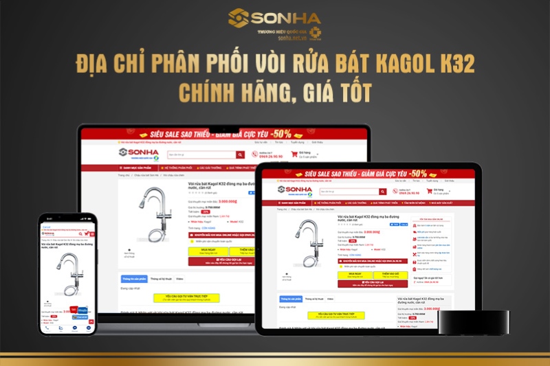 Sonha.net.vn - Địa chỉ mua vòi rửa bát Kagol K32 chính hãng uy tín nhất hiện nay