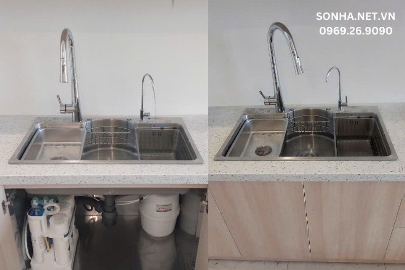 H&igrave;nh ảnh thực tế chậu rửa b&aacute;t Kagol K7848