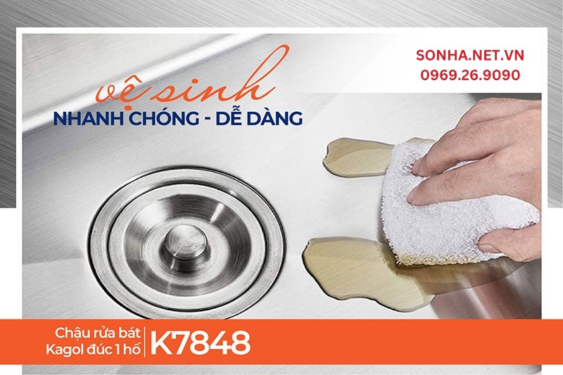Chậu Kagol K7848 gi&uacute;p tiết kiệm tối đa thời gian vệ sinh