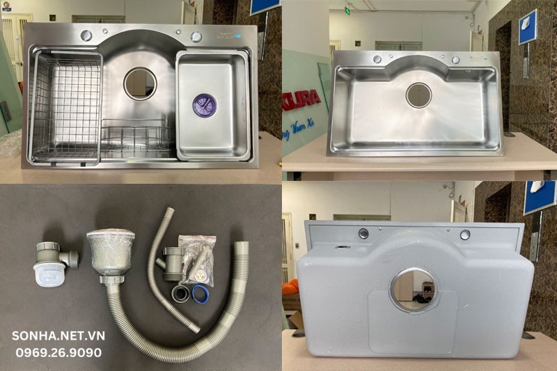H&igrave;nh ảnh thực tế chậu rửa b&aacute;t Kagol K7848