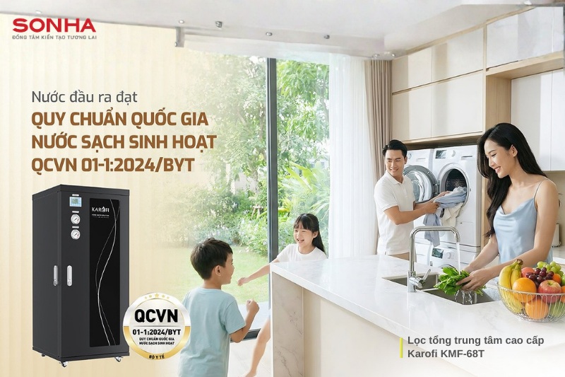 Karofi KMF-68T cho nguồn nước đạt chuẩn QCVN 01-1:2024 bảo vệ an to&agrave;n cho sức khỏe