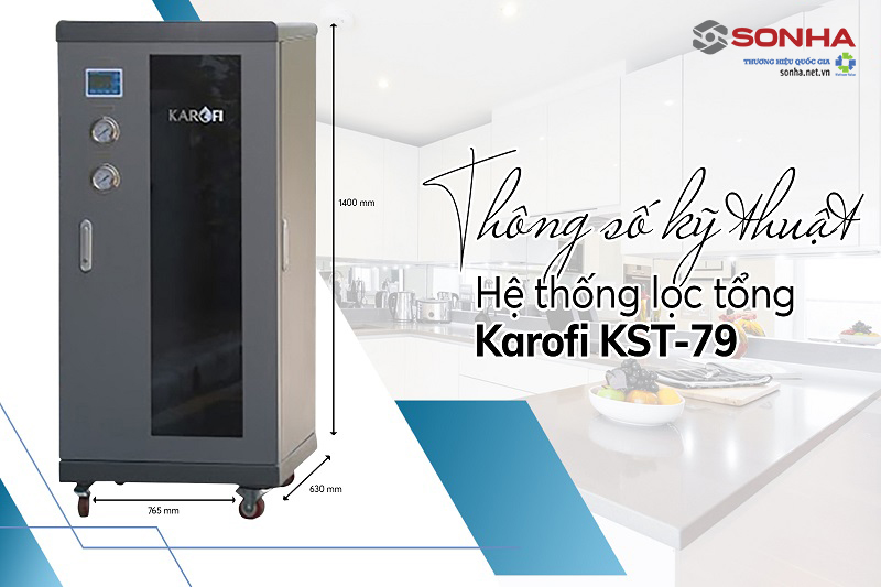 Thông số kích thước máy lọc tổng Karofi KST-79