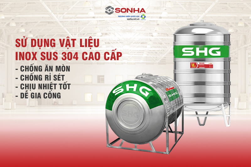 Bồn nước sơn hà sử dụng vật liệu cao cấp 