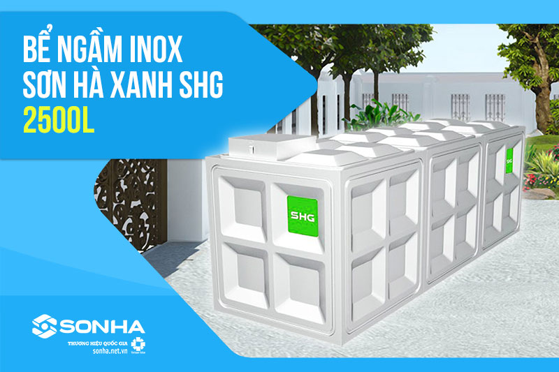 Bể nước ngầm inox Sơn Hà Xanh SHG 2500l