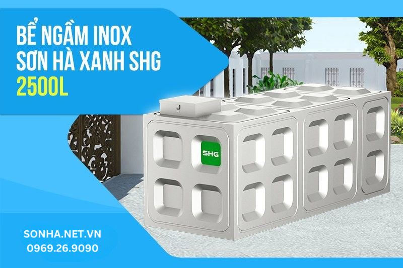 Bể ngầm inox Sơn H&agrave; Xanh 2500l an to&agrave;n sức khoẻ, tiết kiệm chi ph&iacute;