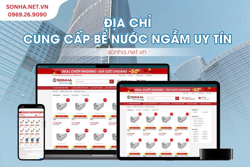 Mua bể ngầm inox 304 Sơn H&agrave; Xanh 2500l tại Sonha.net.vn GIẢM LỚN