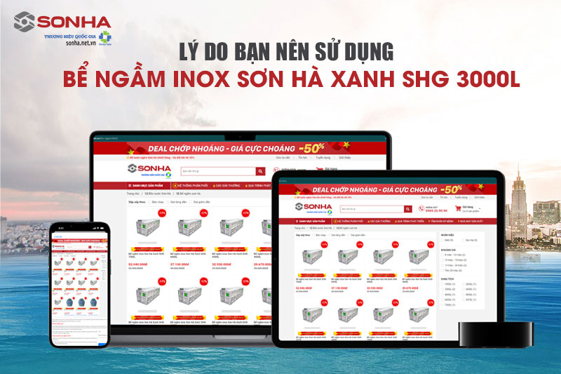 Mua bể ngầm inox 304 Sơn Hà Xanh tại Sonha.net.vn