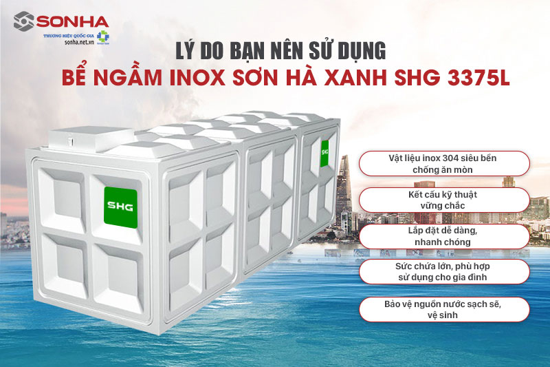 5 ưu điểm bể nước ngầm inox Sơn Hà Xanh SHG 3375l