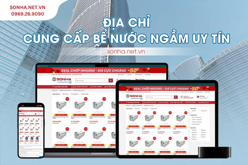 Mua bể nước inox ngầm Sơn Hà 6000l tại Sonha.net.vn giảm ngay 17%