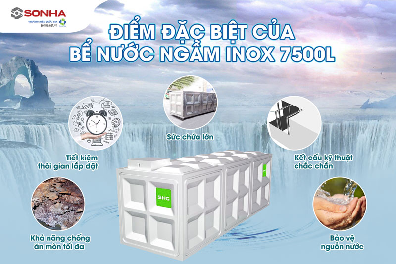 5 ưu điểm bể ngầm inox Sơn Hà Xanh SHG 7500l